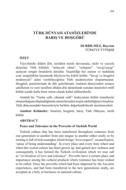 DURBİLMEZ, Bayram-T&Uuml;RK D&Uuml;NYASI ATAS&Ouml;ZLERİNDE
