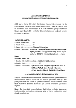 2014 KİK (Kurum İdari Kurulu)