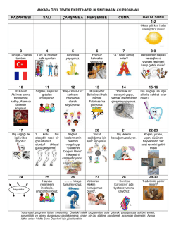 ankara &ouml;zel tevfik fikret anaokulu ekim 2007 programı