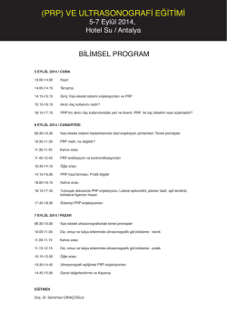 PRP Eğitimi 5-7 Eyl&uuml;l Programı