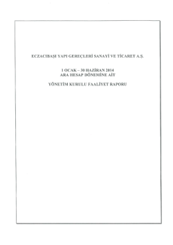 2014 YK Faaliyet Raporu - 2. &Ccedil;eyrek
