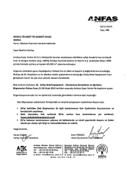 10.11.2014 Anfaş Otel Ekipmanları Fuarı