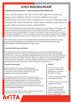 uyku bozuklukları - Avita Çalışan Destek