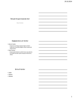 İktisadi Araştırmalarda Veri