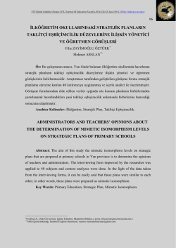 ilk&ouml;ğretim okullarındaki stratejik planların taklit&ccedil;i eşbi&ccedil;imcilik