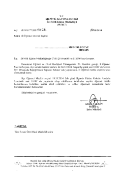 İl&ccedil;e Milli Eğitim M&uuml;d&uuml;rl&uuml;ğ&uuml; Yazısı - mersin