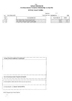 iHTiYA&Ccedil; TALEP FORMU - Dr. Abdurrahman Yurtaslan Ankara