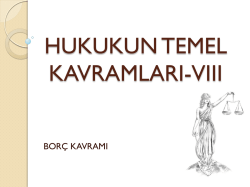 Hukukun Temel Kavramları Dersi 9. hafta Notları