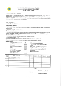 &Uuml;niversitemiz CCTV ofisimiz i&ccedil;in 4 adet İzleme İş İstasyonu alımı işi