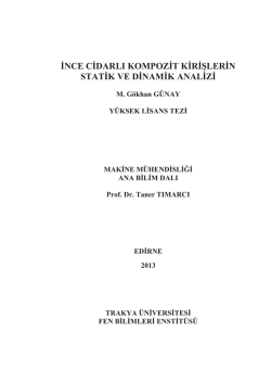 ince cidarlı kompozit kirişlerin statik ve dinamik analizi