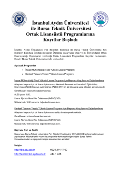 İstanbul Aydın &Uuml;niversitesi ile Bursa Teknik &Uuml;niversitesi Ortak