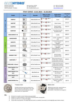 ocak - mart 2014 fiyat listesi v2