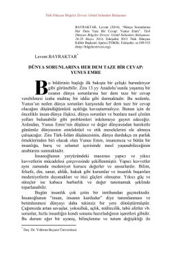 Levent BAYRAKTAR D&Uuml;NYA SORUNLARINA HER DEM TAZE BİR