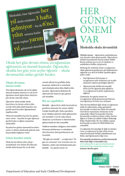 HER G&Uuml;N&Uuml;N &Ouml;NEMİ VAR - Department of Education and Early