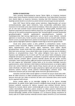 28.02.2014 BASINA VE KAMUOYUNA Yakın zamanda
