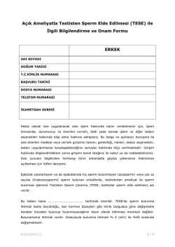 TESE Onam Formu - Eurofertil T&uuml;p Bebek Merkezi