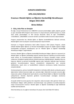 AVRUPA KOMİSYONU APEL-EAC/A03/2013