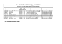 2014-2015 &Ouml;ğretim Yılı G&uuml;z D&ouml;nemi Final Sınav Programı
