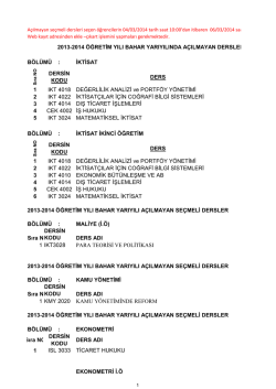 2013-2014 açılmayan seçimlik dersler