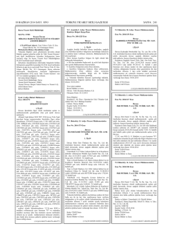 18 haziran 2014 sayı : 8593 türkiye ticaret sıcılı gazetesi sayfa : 243