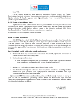 2015 Yılında 4. Sınıflar Bursluluk a&ccedil;ıklamaları i&ccedil;in tıklayınız