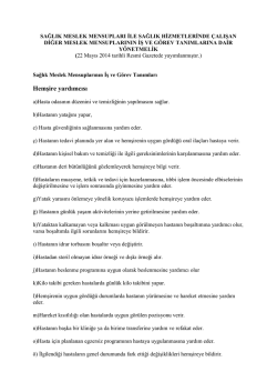 Hemşire yardımcısı, Ebe yardımcısı ve Sağlık bakım teknisyeni İŞ VE