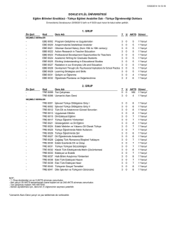 Türkçe Eğitimi Anabilim Dalı - Türkçe Öğretmenliği Doktora 1.