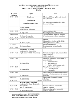 Kurs programı için lütfen tıklayınız.