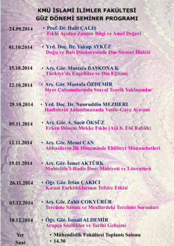 G&uuml;z D&ouml;nemi Seminer Programı