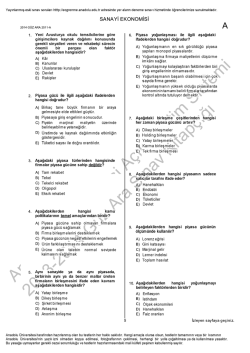 A&Ouml;F Sanayi Ekonomisi | 2014 Ara Sınav İNDİR
