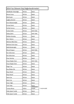 2014 Yaz D&ouml;nemi Staj Değerlendirmeleri