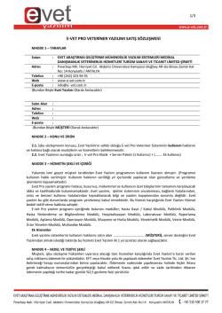 e-vet pro veteriner yazılımı satış s&ouml;zleşmesi - e