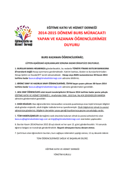 2014-2015 &Ouml;ğretim Yılında Burs Kazananlar i&ccedil;in Bilgilendirme!