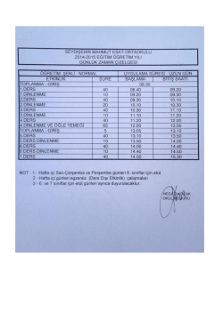 mahmut esat ort. zaman &ccedil;izelgesi