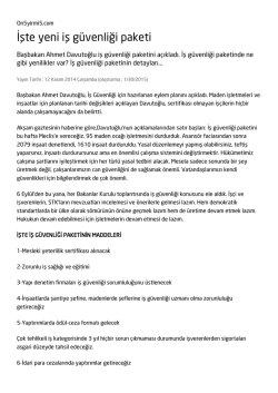 İşte yeni iş g&uuml;venliği paketi