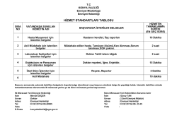 HİZMET STANDARTLARI TABLOSU