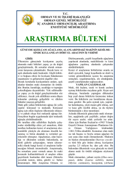 araştırma b&uuml;lteni - Orman Genel M&uuml;d&uuml;rl&uuml;ğ&uuml;