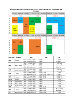Eğitim Bilimleri B&ouml;l&uuml;m&uuml; Y&uuml;ksek Lisans ve Doktora giriş sınav