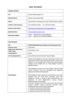 İHALE DUYURUSU