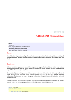 Bölüm 18 : Kapsülleme