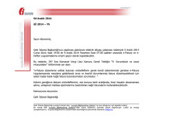 04 Aralık 2014 Gİ 2014 &ndash; 76 Sayın Abonemiz, Gelir İdaresi