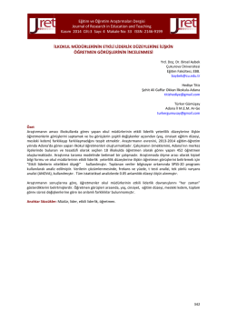 ilkokul m&uuml;d&uuml;rlerinin etkili liderlik d&uuml;zeylerine ilişkin &ouml;ğretmen