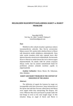 Meleklerin Masumiyeti Bağlamında Harut ve Marut Problemi