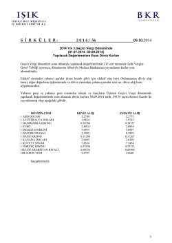 2014 Yılı 3.Ge&ccedil;ici Vergi D&ouml;neminde (01.07.2014