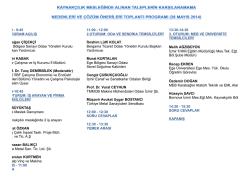 9:00 - 9:45 PROGRAM AÇILIŞ Erdoğan ÇİÇEKÇİ Ege Bölgesi