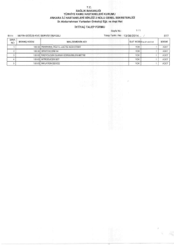 T.c. sAGLıK BAKANLIĞI T&Uuml;RKİYE KAMU HASTANELERİ KURUMU