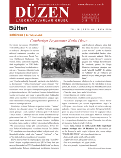 Edit&ouml;rden - D&uuml;zen Laboratuvarlar Grubu