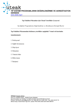 Tıp Fak&uuml;ltesi Mezunları i&ccedil;in Ulusal Yeterlikler &Ccedil;er&ccedil;evesi