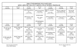 2015 g&uuml;z yarıyılı final sınav programı