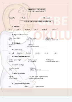 Gebe Okulu Sonrası Veri Toplama Formu